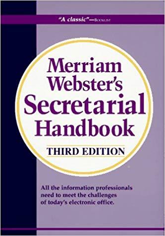 Merriam-Webster’s Secretarial Handbook (Third Edition) 3rd Edition